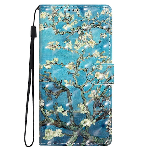 Fodral för Samsung Galaxy A25 5G i PU-läder med 3D-mönster, plånboksdesign Apricot Blossom