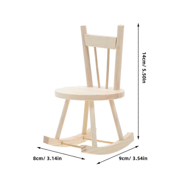 Miniatyr Trästol Leksak för Barn med 1 Set DIY Matstol[D]