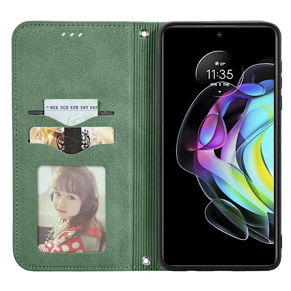 Fodral för Motorola MOTO Edge 20 Magnetiskt Stängande Läderplånboksfodral Housse Etui Stötsäkert -