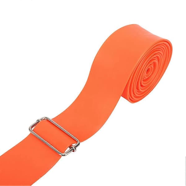 5 cm 2,5 m elastisk spændingsrem, strækresistent styrketræningsbælte med spænder til kvinder, piger, orange [D]