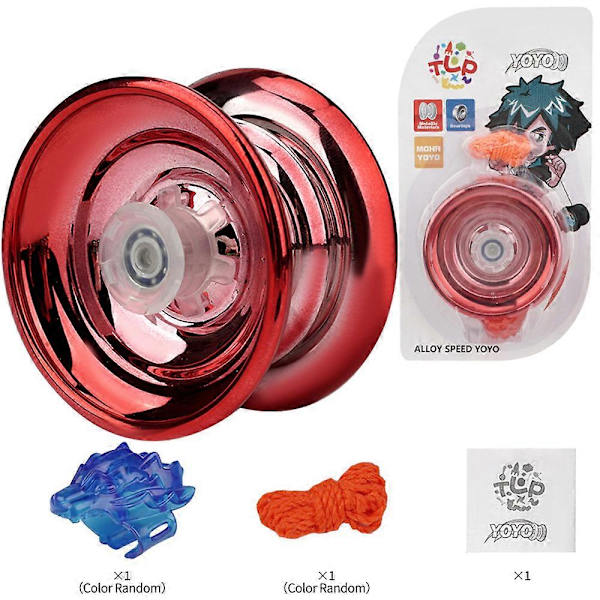 Yo-Yos Boll Legering Speed Yoyo Med Ring och Rep för Barn Nybörjare Gåvor[D] Red