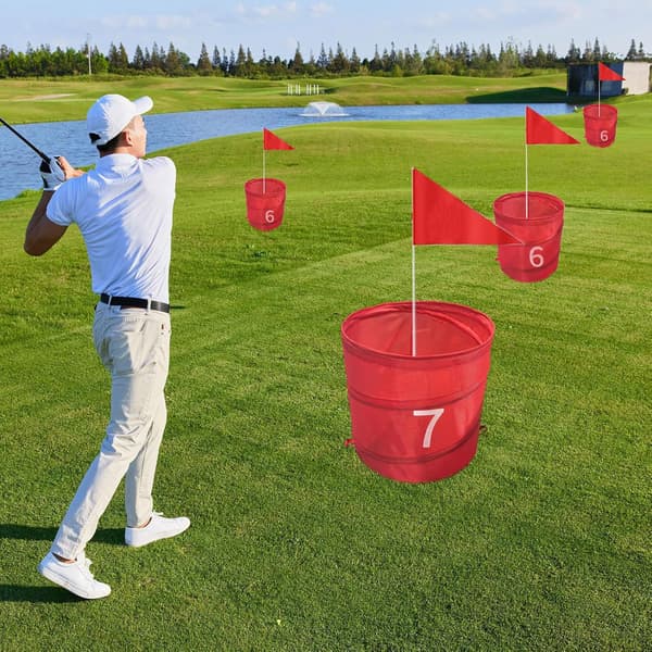 Golfboldspand, opbevarings- og organiseringsspand, foldbart træningsredskab, bærbar boldfanger, tilfældig nummersending. (D)