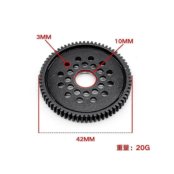 Metal 68T Spur Gear 51423 TT02 XV01 FF03 TD4 TD2 TA06 TT-02 TT-02D XV-01 RC-auton päivitysosia varten