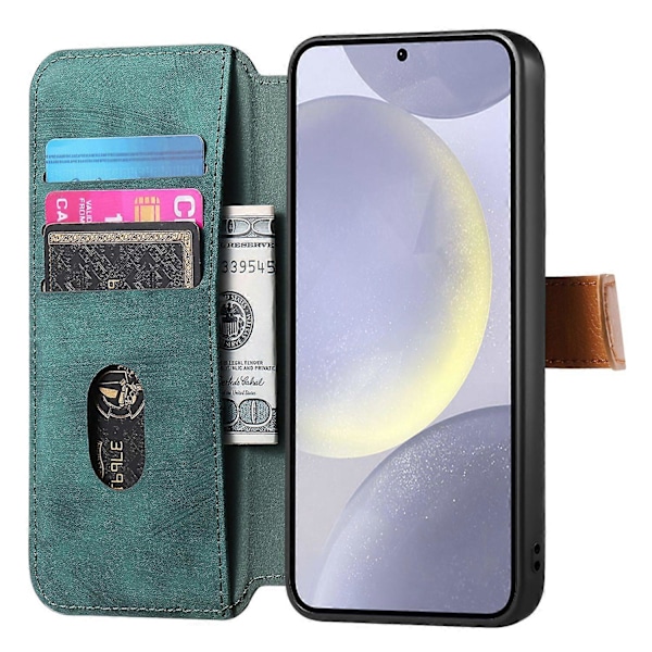Plånboksfodral i Retro Läder för Samsung Galaxy A36 5G med Armband och Ställ [D] Multicolor Green