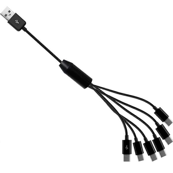 USB2.0 Typ A Hane till 6 Typ-C UsbC Hane Y Splitter Data Synk och Laddningskontakt Adapterkabel 0.5m/[D] 1.5m