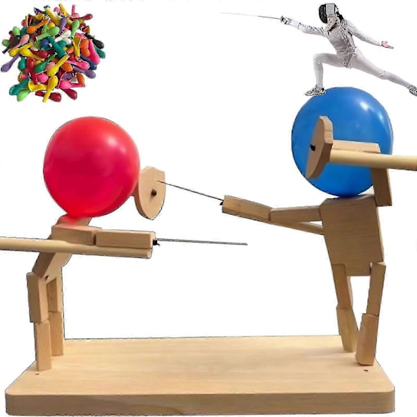 Handgjorda Träfence Dukkar - 2024 NewPop Ballong Spelet