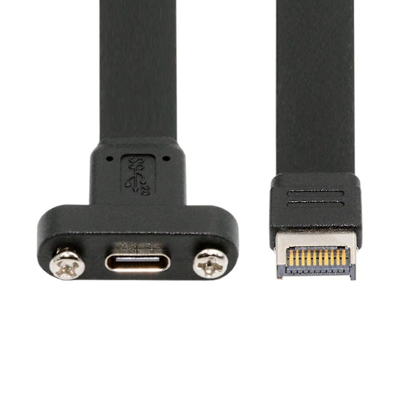 UC-037-20G USB 3.2 Typ-E IDC 20-stifts Frontpanelhuvud till USB-C Hon 0,5m 20 Gbps Förlängningskabel