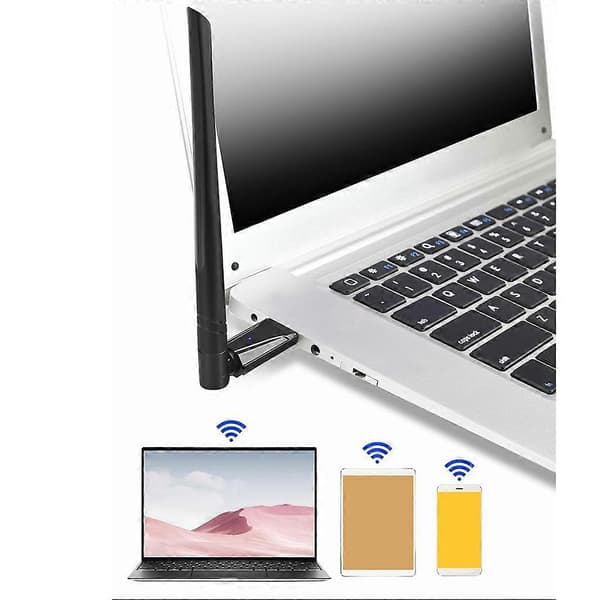 2.4G/5.8G Trådløst Netværkskort til Stationær PC Support til Windows XP Vista USB[D]