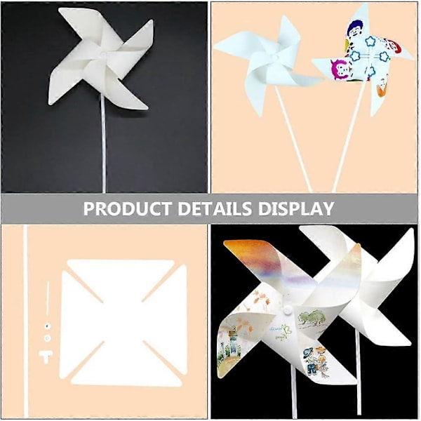 24 kpl Tee-se-itse Tuulimyllysarjoja DIY Maalaus Askartelu Spinneri Tuuliviiri Tyhjä Tuulimyllylelu Koulutyöhön Kotiaskarteluun[D]