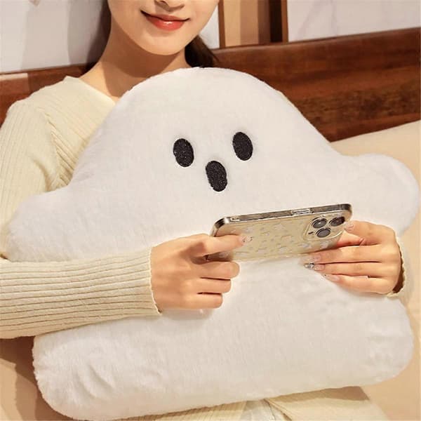 Mjuk söt vit molnspöke docka Halloween kudde barn present docka hem sovrum stol dekoration