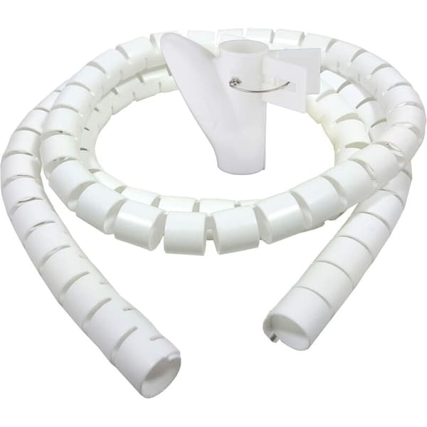 3,0 m skrivbordskabelränna, flexibel spiralslang för 20 mm kabel, vit (D)