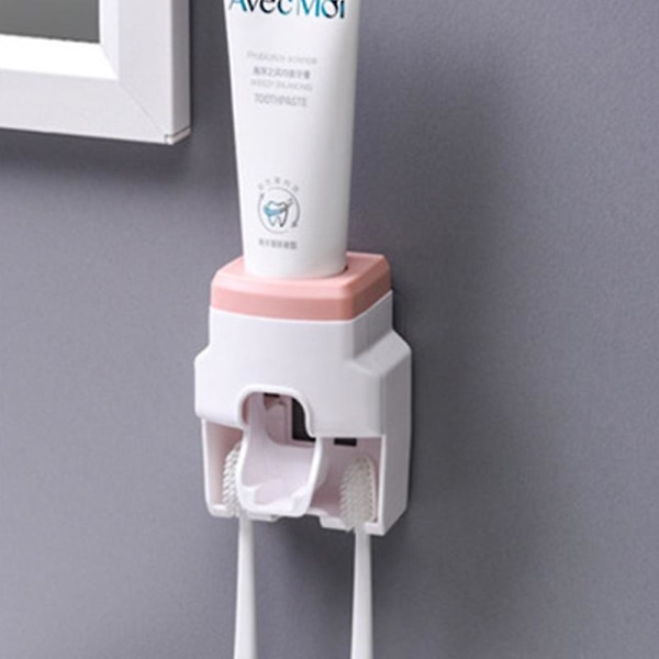 Automatisk tandkrämsautomat Väggmonterad tandborsthållare Lazy Toothpaste Squeezer för toalett [kk]