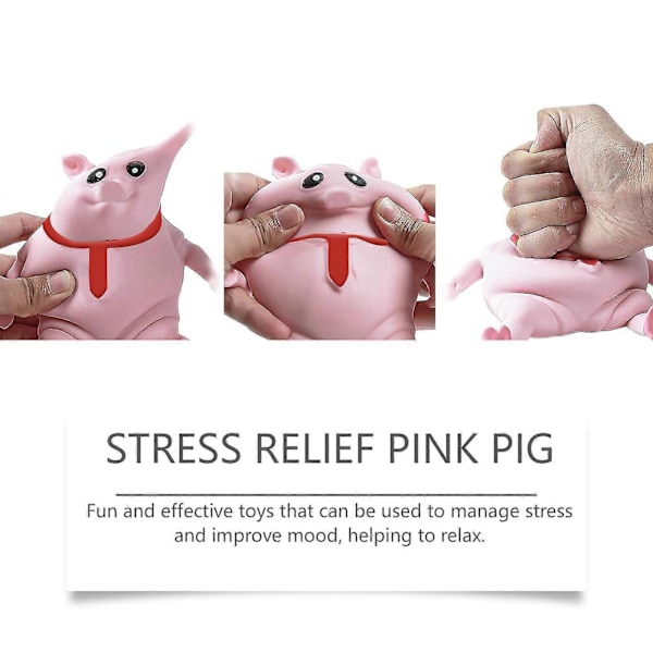 Stress Pink Gris Legetøj, Sjovt Sødt Pink Gris Squishy Legetøj, Stress Stræk Gris Legetøj, Dekomprimerings- og Klem Aflastningslegetøj[D] 1pcs