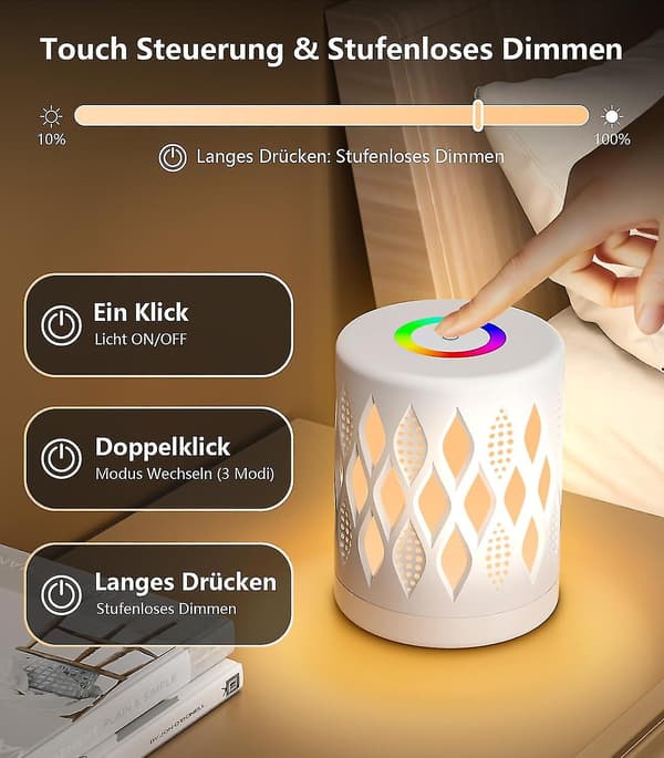 USB Genopladelig Bordlampe med 3 Lystilstande[D]