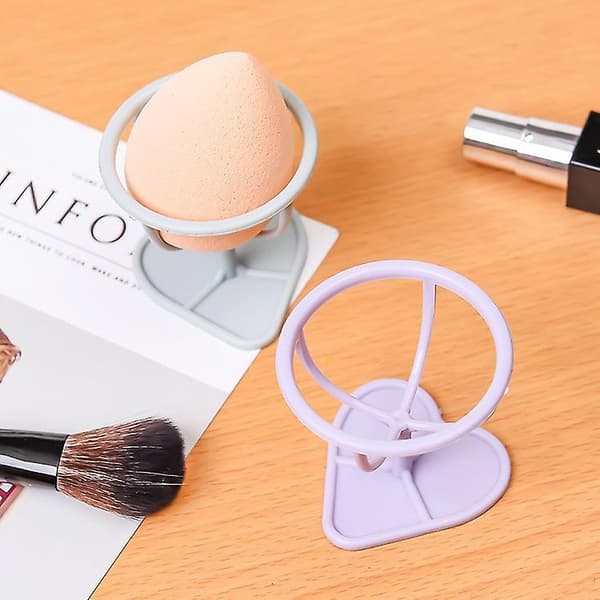 2 st Sminkpuder Puff Blender Förvaringsställ Skönhetssvamp Torkställ[D]