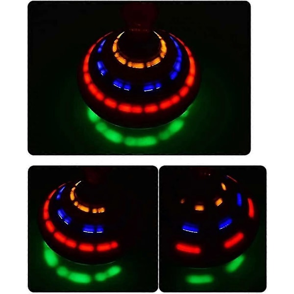 2 stk Musik Spindetop Legetøj Lys Op Led Spin Legetøj Blinkende Spinner Gyroskoper Legetøj