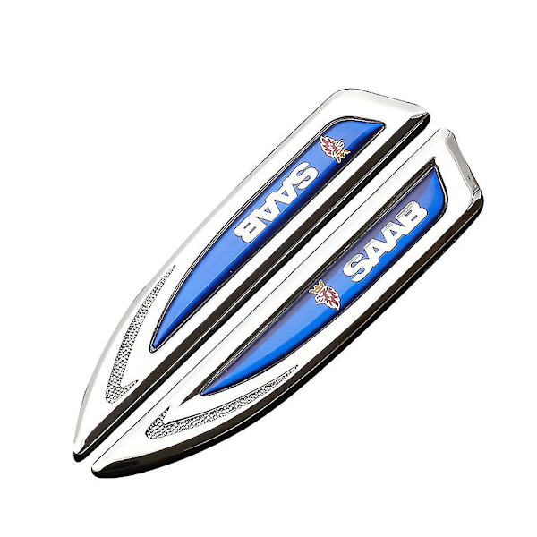 2 stk 3D Metall Bilskjerm Side Dekaler Emblem Logo Klistremerker for Saab 9-3 9-5 9-7 93 9-7x 9-2x 9-5x Bj Biltilbehør