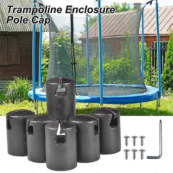Trampolin Endestykker til Netstolper, Trampolin Hætter, Stolpehætter, Trampolin Hus Stempelhætte til Fl[D] Black