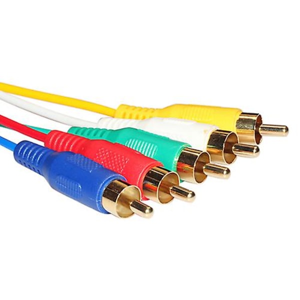 Sinknap 5ft HDMI-kompatibel hann til 5-RCA RGB lydvideo AV komponent konverteringskabel gullbelagt
