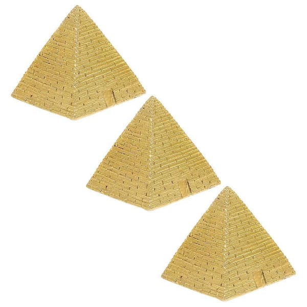 Mini Egyptisk Pyramide Resin Figur til Skrivebordsdekorasjon 3 stk [D]