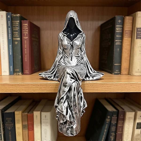 Harts dödsgudinna staty heminredning Halloween julklapp (D) silvery S