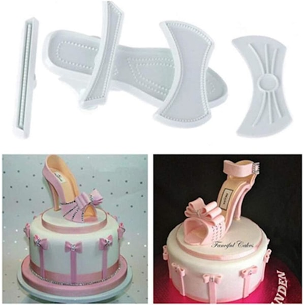 Heytea 9 stk. Højhælsko Kageudskæringsform Fondant Bageform (2 sæt)