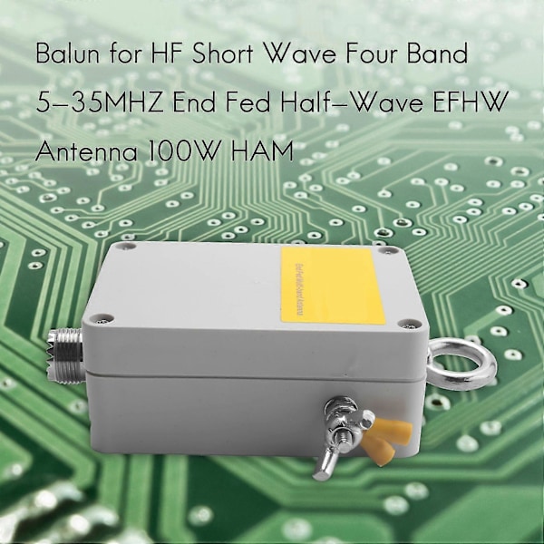 1:49 - 49:1 Balun kompatibel med Hf Kortvågs Fyra Band 5-35mhz Endmatad Halvvågs Efhw Antenna 100w Ham Gray