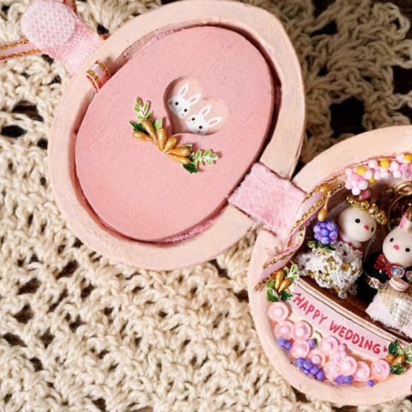 DIY Model Værelse Kaninhus Samlesæt Dukkehus Uddannelseslegetøj Samlinger Gave Værelse[D] Multicolor