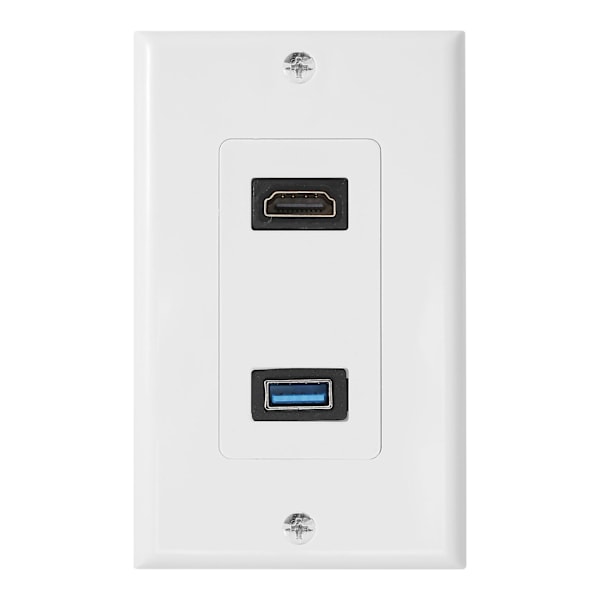 1x 2-portinen HDMI+USB 3.0 -seinäpaneelin pistorasia-sovitin
