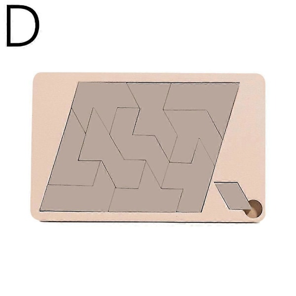 Träpussel Tangram Hjärngåta Utbildande Utvecklande Leksak för Barn D