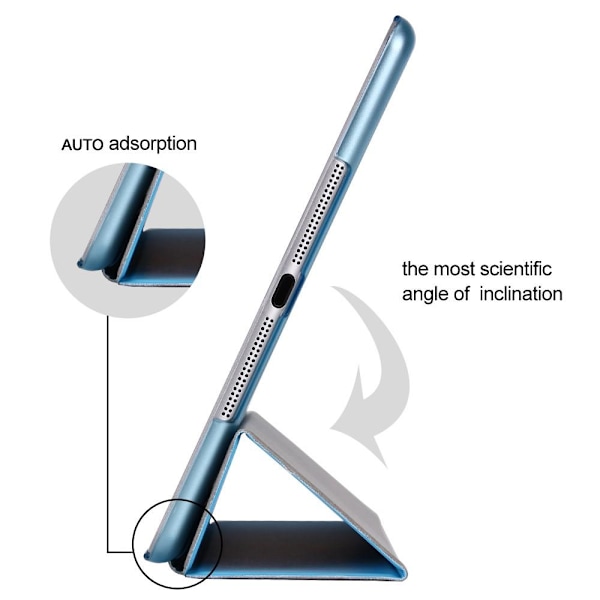 iPad Air / 9,7\" (2017) / (2018) - Slimfit Tri-Fold Etui - Lyseblå LightBlue