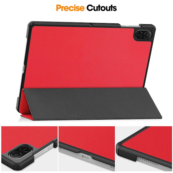 For Honor Pad X8a Etui Anti-Drop Læder Stativ Tablet Cover Red