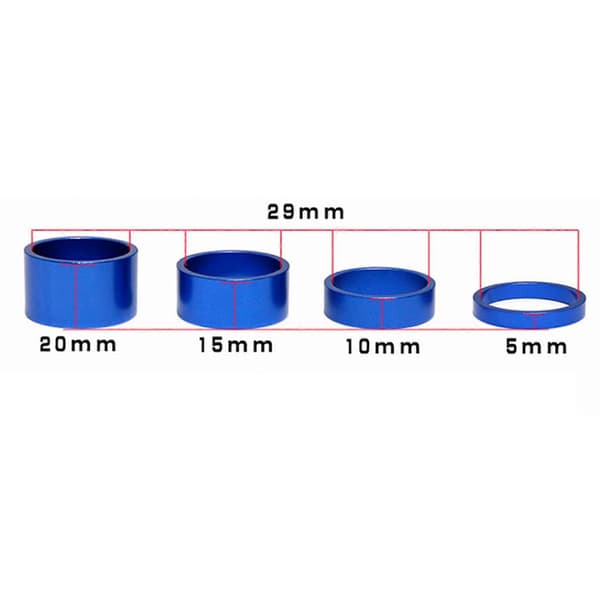 4 stk./sæt 5/10/15/20 mm headset-spacere i aluminiumslegering, guld[D]