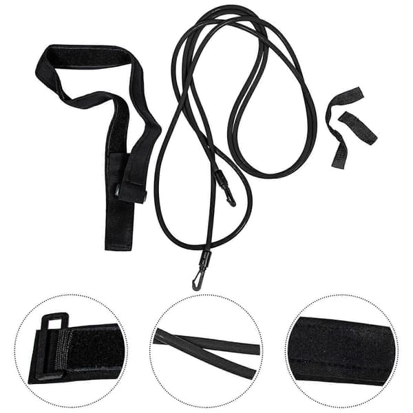 1 Set Simmotståndsband Simträningsbälte Simbungee Rep Kit Simträningsmaterial[D] Black 400x0.9cm