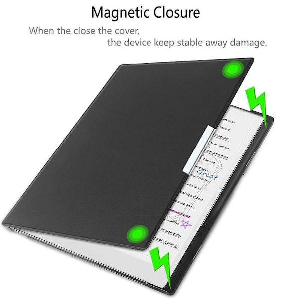 For ReMarkable Paper Pro Etui PC PU Lær Tablet Deksel med Penneholder Auto Vekking Sove - Grå Multicolor Blackish Green