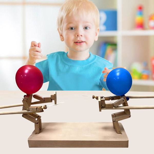 Bambus Battle Balloon Spil - Hurtigt Tempo Træ Fægtespil Dukker Poke Ballon Legetøj B