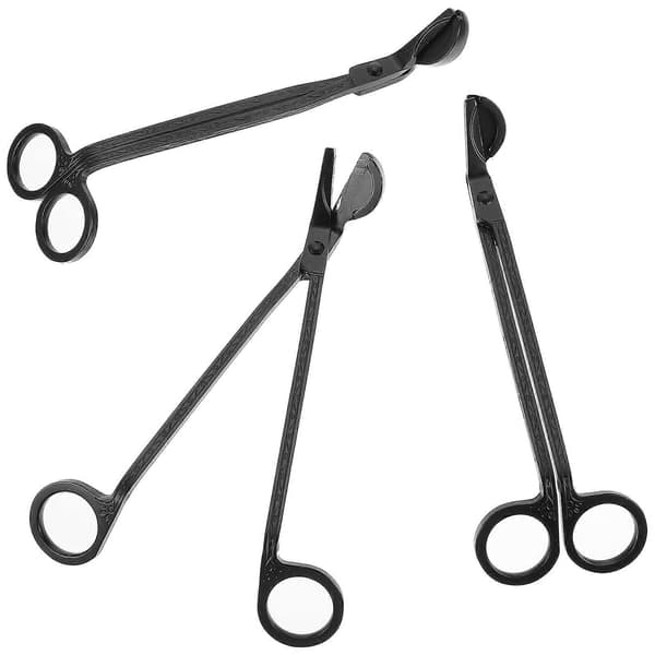 Slukningslys Tilbehør Rustfrit Stål Halvrund Hoved Trimmet Væger 3 stk.[D] Black 18x6cm