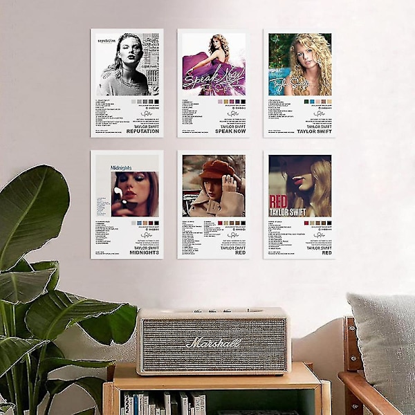 20x30cm Taylor Swift Album Cover Poster Sæt Musik Vægdækning Sangbilleder Soveværelsesdekoration Stuedekoration Hjemmekontor[C]
