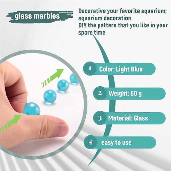 10 stk Marmor 16mm glasskuler Knicker glasskuler dekorasjon farge nuggets leketøy Light Blue