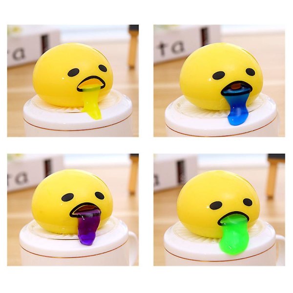 Gudetama Egg Toy Novelty Stress Relief Squeeze Yolk Vomiting Egg Fidget Sensory Toy Gift for All Ages 1pc