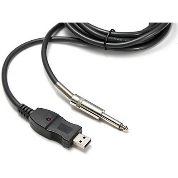 Plug and Play 3M USB Gitarrbas till USB 6.3mm Länkkabeladapter PC Inspelning USB Gitarrkabel[D]