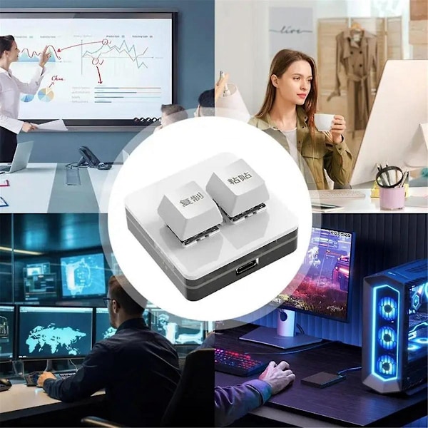 Anpassat Mini-tangentbord med 2 RGB-tangenter för makro, OSU-tangentbord, programmerbart mekaniskt tangentbord för spel och arbete