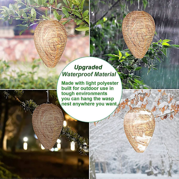 Ampiaispesän vedenpitävä keinotekoinen ampiaispesäsyötti Dummy Hornet -pesä kotiin puutarhaan ulkokäyttöön [D] 4 Pcs