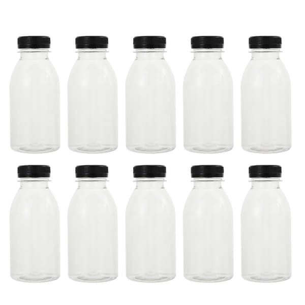 10 st 300 ml Juiceförvaringsflaskor Mjölkflaskor Transparenta Dryckesflaskor[D] Black 15.7X5.6CM
