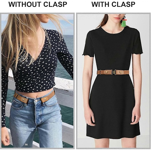 Elastisk belte med spenne for damer, elastisk belte for herrejeans, elastisk belte med $ spenne for damer, usynlig elastisk belte med spenne for herre [D]