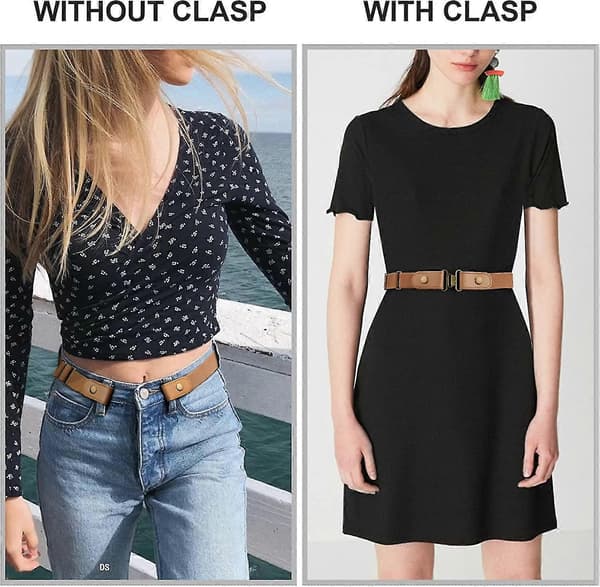 Elastiskt bälte med spänne för damer, elastiskt bälte för herrjeans, elastiskt bälte med $ spänne för damer, osynligt elastiskt bälte med spänne för herrar [D]