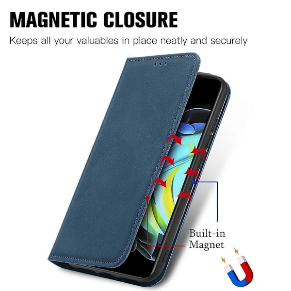 Fodral för Motorola MOTO Edge 20 Magnetisk Stängning Läder Plånboksfodral Housse Etui Stötsäker - Grön