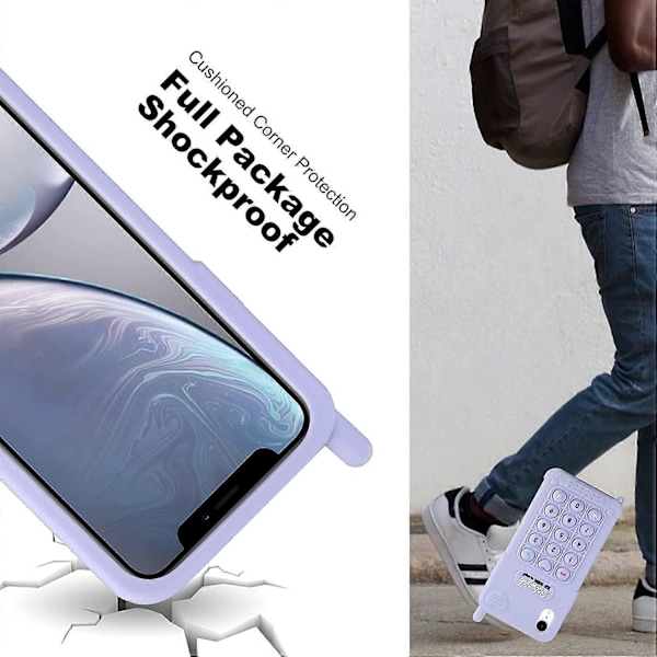 iPhone XR Kuori Söpö Naisille Tytöille Silikoni Pehmeä Geeli Kumi Kuori Kawaii Hauska Retro Matkapuhelin Muotoilu Muodikas Cool Kaunis Pr[D]