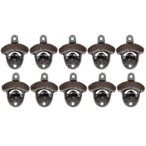 10-pack Väggmonterad Flasköppnare Rustik Ölöppnare Set Vintage[D]