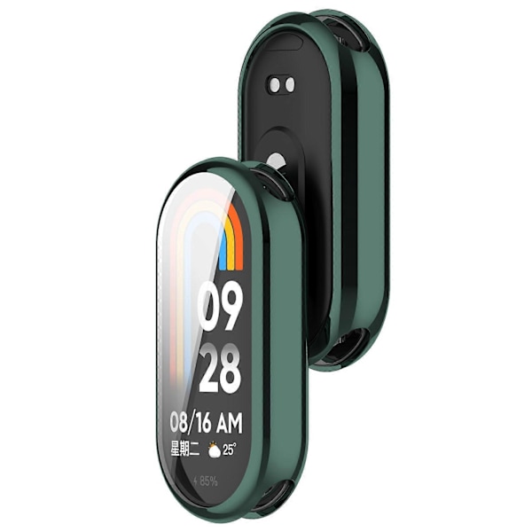 For Xiaomi Smart Band 8/Mi Band 9/9 NFC Elektroplettert Full Beskyttelsesdeksel TPU Klokkeramme Etui[D] Green